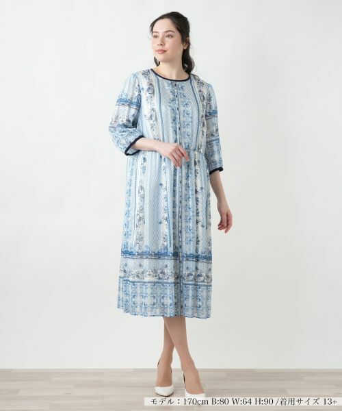 Leilian PLUS HOUSE / レリアンプラスハウス ドレス | 【店舗人気】プリントフレアワンピース【BOURGE】 | 詳細1