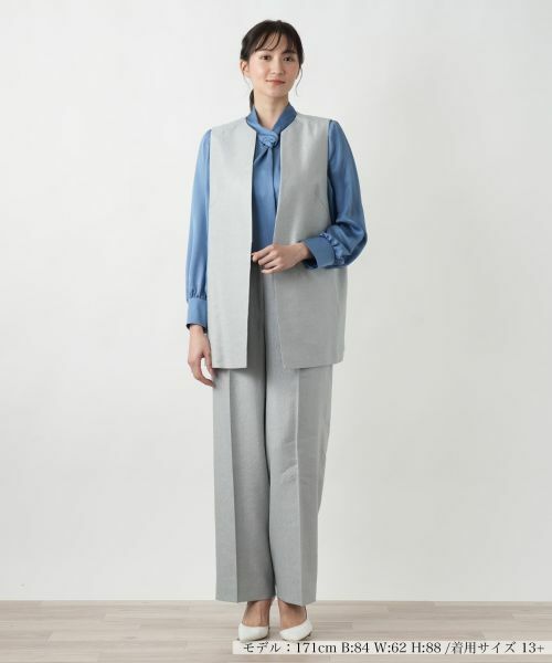 Leilian PLUS HOUSE / レリアンプラスハウス テーラードジャケット | 【店舗人気】ノーカラーベスト | 詳細1