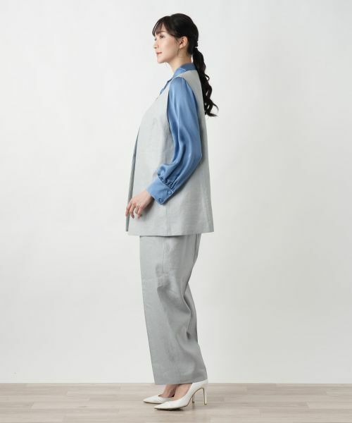 Leilian PLUS HOUSE / レリアンプラスハウス テーラードジャケット | 【店舗人気】ノーカラーベスト | 詳細2