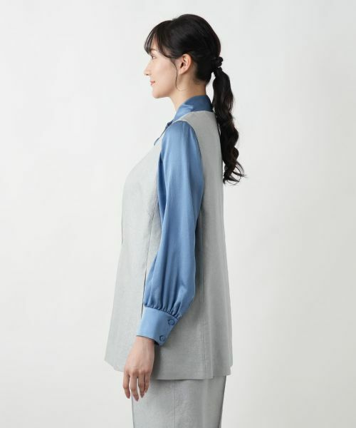 Leilian PLUS HOUSE / レリアンプラスハウス テーラードジャケット | 【店舗人気】ノーカラーベスト | 詳細5
