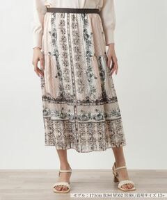 Leilian PLUS HOUSE / レリアンプラスハウス ミニ・ひざ丈スカート | プリントスカ−ト