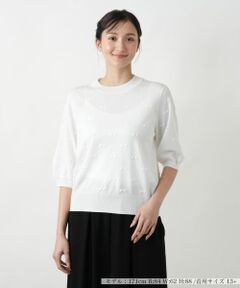 Leilian / レリアン 切替ベルスリーブリブニット【Leilian：EZUMI】 切替ベルスリーブリブニット【Leilian：EZUMI】|レリアン