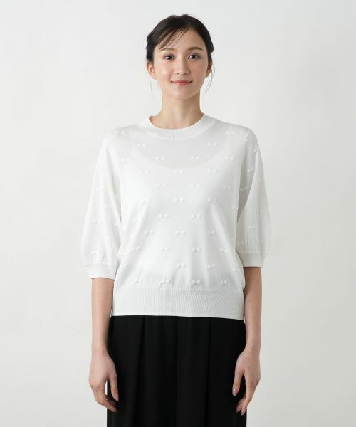 Leilian PLUS HOUSE / レリアンプラスハウス ニット・セーター | 【店舗人気】リボンモチーフニットトップス | 詳細7