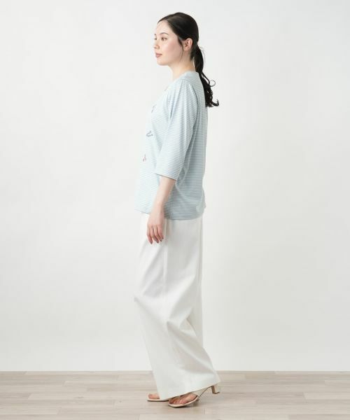 Leilian PLUS HOUSE / レリアンプラスハウス カットソー | 【店舗人気】刺繍ボーダー七分袖カットソー | 詳細11