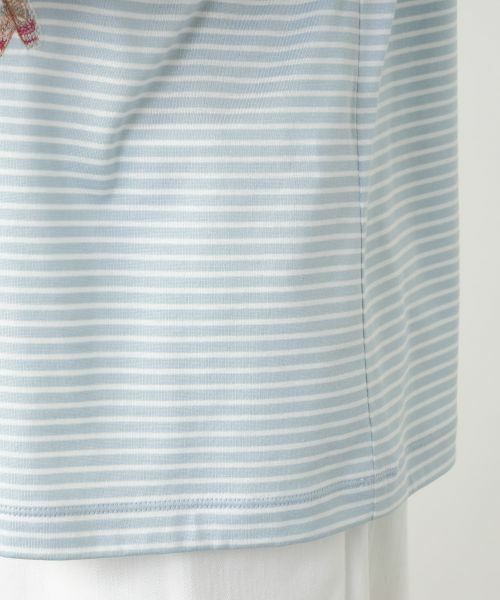 Leilian PLUS HOUSE / レリアンプラスハウス カットソー | 【店舗人気】刺繍ボーダー七分袖カットソー | 詳細19