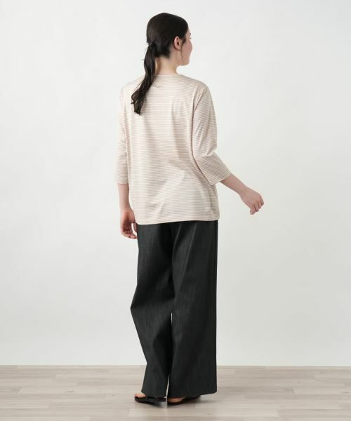 Leilian PLUS HOUSE / レリアンプラスハウス カットソー | 【店舗人気】刺繍ボーダー七分袖カットソー | 詳細3