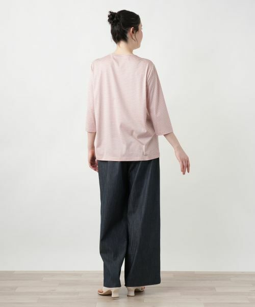 Leilian PLUS HOUSE / レリアンプラスハウス カットソー | 【店舗人気】刺繍ボーダー七分袖カットソー | 詳細6