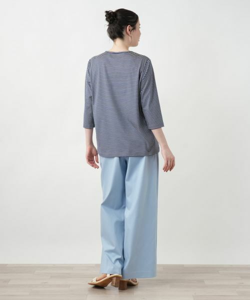 Leilian PLUS HOUSE / レリアンプラスハウス カットソー | 【店舗人気】刺繍ボーダー七分袖カットソー | 詳細9