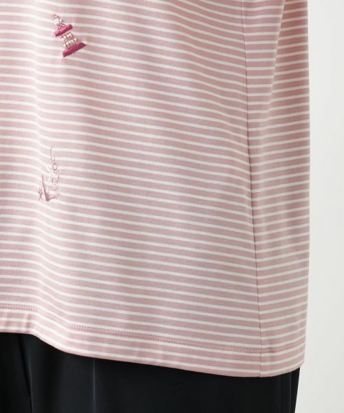 Leilian PLUS HOUSE / レリアンプラスハウス カットソー | 【店舗人気】ナローボーダー刺繍Tシャツ | 詳細19
