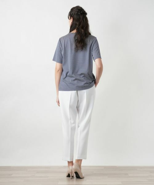 Leilian PLUS HOUSE / レリアンプラスハウス カットソー | 【店舗人気】ナローボーダー刺繍Tシャツ | 詳細9