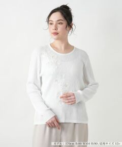 Leilian PLUS HOUSE / レリアンプラスハウス ニット・セーター | フラワーモチーフニット【CORSINI & PROTI】