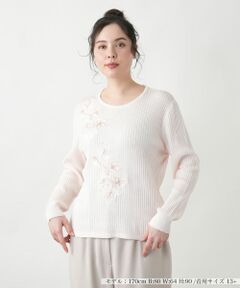 Leilian PLUS HOUSE / レリアンプラスハウス ニット・セーター | フラワーモチーフニット【CORSINI & PROTI】