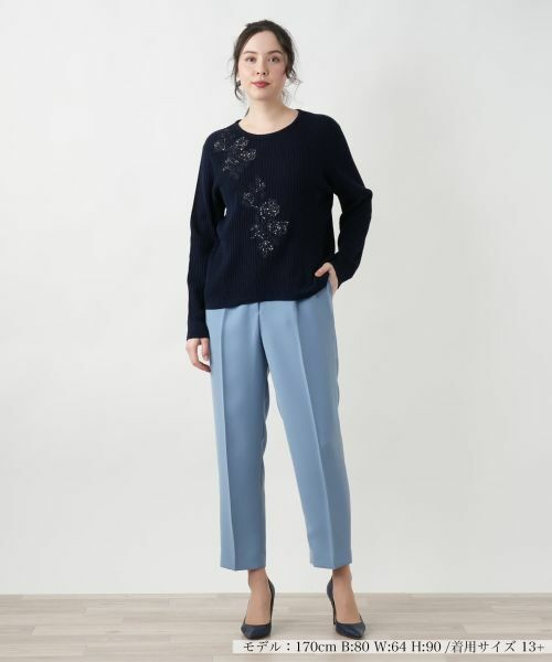 Leilian PLUS HOUSE / レリアンプラスハウス ニット・セーター | フラワーモチーフニット【CORSINI & PROTI】 | 詳細7