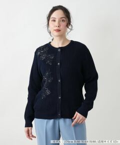 Leilian PLUS HOUSE / レリアンプラスハウス カーディガン・ボレロ | 【店舗人気】フラワーモチーフカーディガン【CORSINI & PROTI】