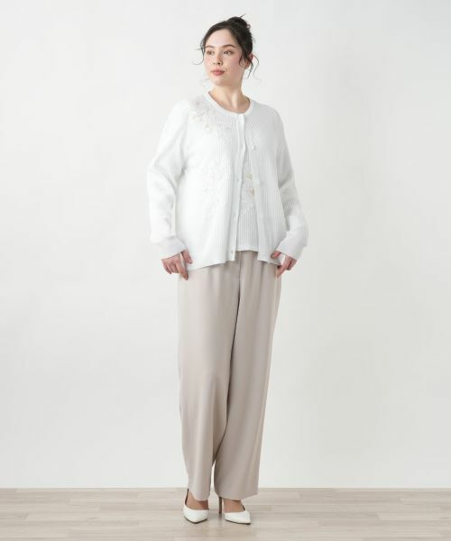 Leilian PLUS HOUSE / レリアンプラスハウス カーディガン・ボレロ | 【店舗人気】フラワーモチーフカーディガン【CORSINI & PROTI】 | 詳細1