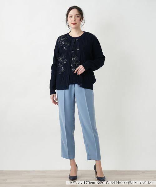 Leilian PLUS HOUSE / レリアンプラスハウス カーディガン・ボレロ | 【店舗人気】フラワーモチーフカーディガン【CORSINI & PROTI】 | 詳細7