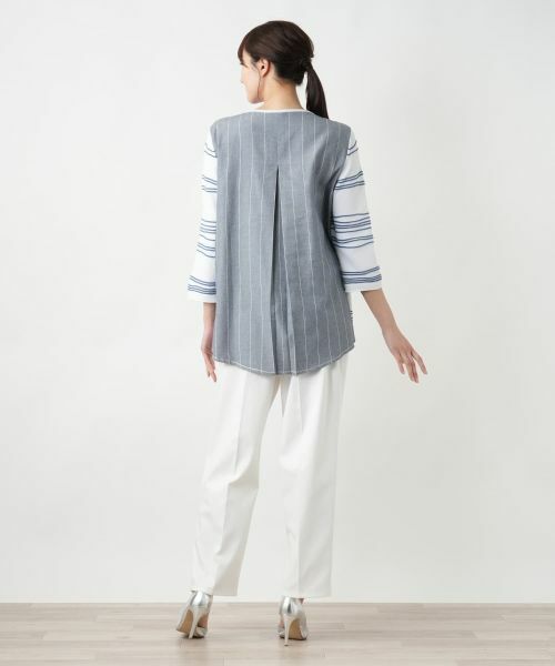 Leilian PLUS HOUSE / レリアンプラスハウス ニット・セーター | 【店舗人気】異素材切替ニット【CINZIA CALDI】 | 詳細3