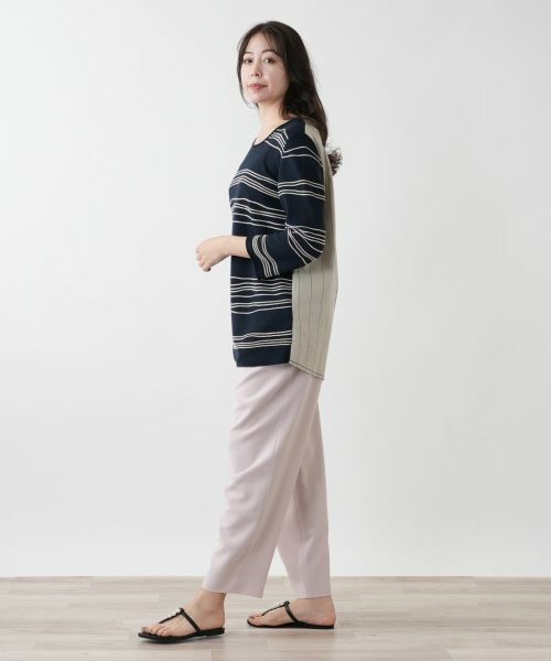 Leilian PLUS HOUSE / レリアンプラスハウス ニット・セーター | 【店舗人気】異素材切替ニット【CINZIA CALDI】 | 詳細5