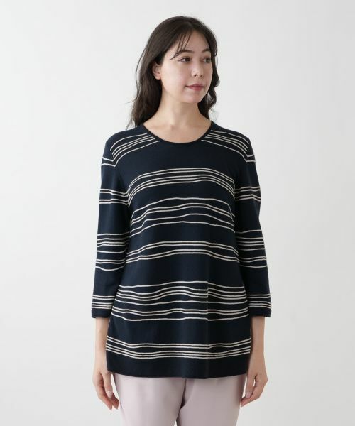 Leilian PLUS HOUSE / レリアンプラスハウス ニット・セーター | 【店舗人気】異素材切替ニット【CINZIA CALDI】 | 詳細7