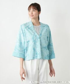 Leilian PLUS HOUSE / レリアンプラスハウス テーラードジャケット | ボタニカル柄ジャケット【CINZIA CALDI】