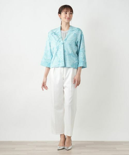 Leilian PLUS HOUSE / レリアンプラスハウス テーラードジャケット | ボタニカル柄ジャケット【CINZIA CALDI】 | 詳細1