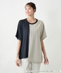 Leilian PLUS HOUSE / レリアンプラスハウス シャツ・ブラウス | ラップ風切替ブラウス【CINZIA CALDI】