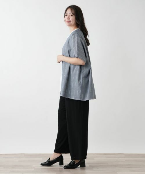 Leilian PLUS HOUSE / レリアンプラスハウス シャツ・ブラウス | ラップ風切替ブラウス【CINZIA CALDI】 | 詳細2