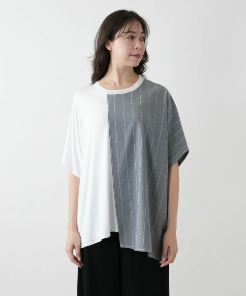 Leilian PLUS HOUSE / レリアンプラスハウス シャツ・ブラウス | ラップ風切替ブラウス【CINZIA CALDI】 | 詳細4