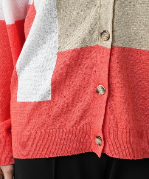 Leilian PLUS HOUSE / レリアンプラスハウス カーディガン・ボレロ | カラーブロックカーディガン【HAND】 | 詳細10