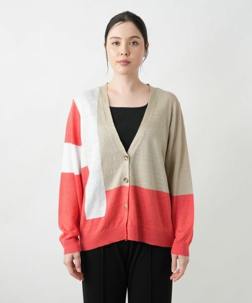 Leilian PLUS HOUSE / レリアンプラスハウス カーディガン・ボレロ | カラーブロックカーディガン【HAND】 | 詳細4
