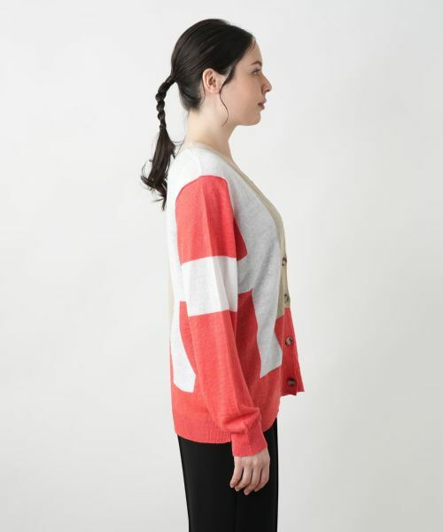 Leilian PLUS HOUSE / レリアンプラスハウス カーディガン・ボレロ | カラーブロックカーディガン【HAND】 | 詳細5