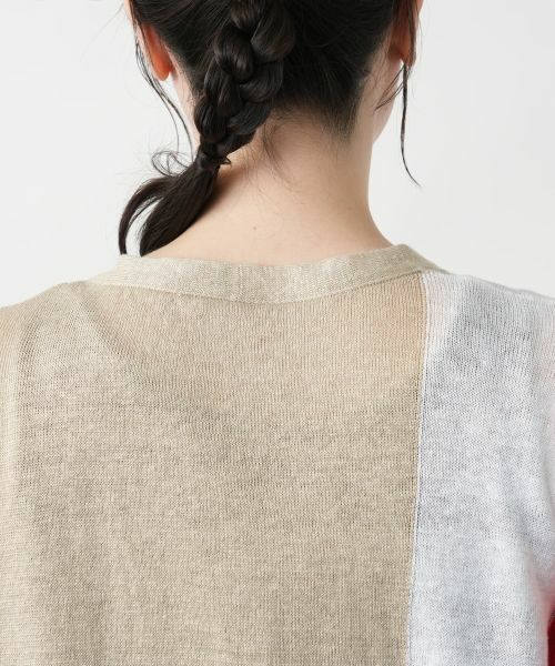 Leilian PLUS HOUSE / レリアンプラスハウス カーディガン・ボレロ | カラーブロックカーディガン【HAND】 | 詳細8