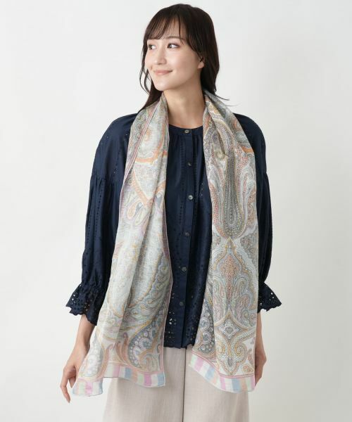 Leilian PLUS HOUSE / レリアンプラスハウス マフラー・ショール・スヌード・ストール | プリントストール【BINDA】 | 詳細2