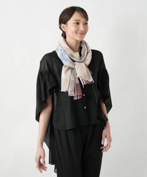 Leilian PLUS HOUSE / レリアンプラスハウス マフラー・ショール・スヌード・ストール | 幾何学柄ストール【FASAC】 | 詳細2