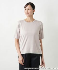 Leilian PLUS HOUSE / レリアンプラスハウス ニット・セーター | ライン配色半袖ニット