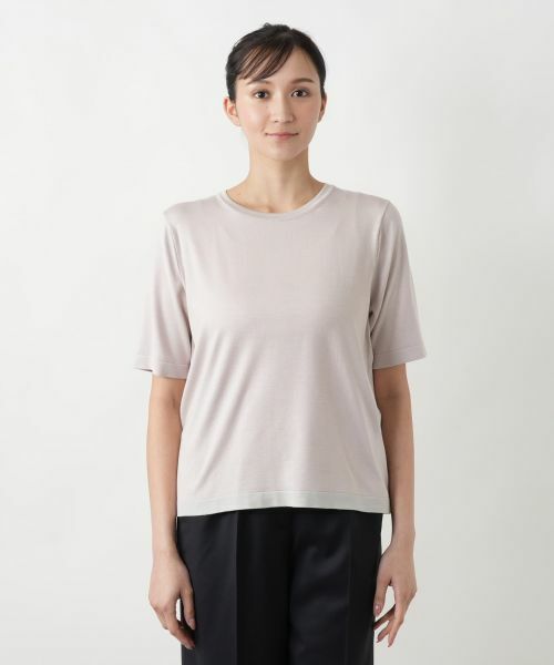 Leilian PLUS HOUSE / レリアンプラスハウス ニット・セーター | ライン配色半袖ニット | 詳細10