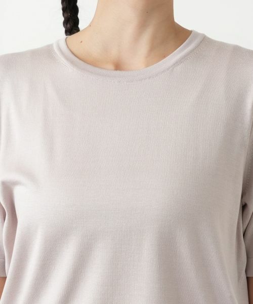 Leilian PLUS HOUSE / レリアンプラスハウス ニット・セーター | ライン配色半袖ニット | 詳細13
