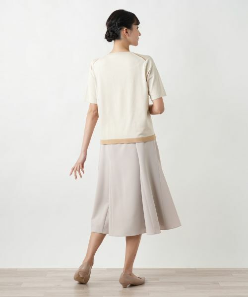 Leilian PLUS HOUSE / レリアンプラスハウス ニット・セーター | ライン配色半袖ニット | 詳細6