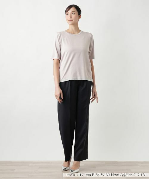 Leilian PLUS HOUSE / レリアンプラスハウス ニット・セーター | ライン配色半袖ニット | 詳細7