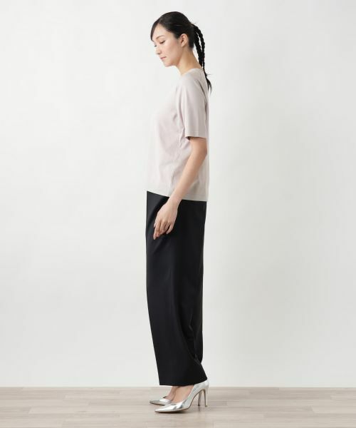 Leilian PLUS HOUSE / レリアンプラスハウス ニット・セーター | ライン配色半袖ニット | 詳細8