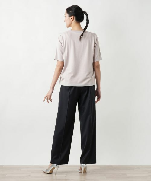 Leilian PLUS HOUSE / レリアンプラスハウス ニット・セーター | ライン配色半袖ニット | 詳細9