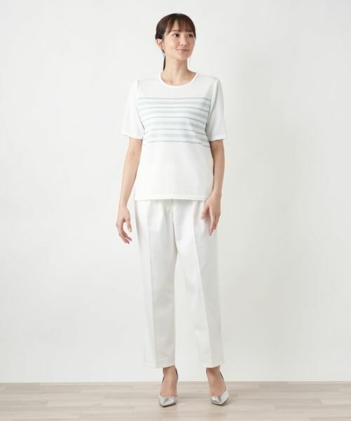 Leilian PLUS HOUSE / レリアンプラスハウス ニット・セーター | 【店舗人気】ラメボーダーニット【ROCHAS Premiere】 | 詳細1