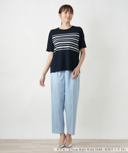 Leilian PLUS HOUSE / レリアンプラスハウス ニット・セーター | 【店舗人気】ラメボーダーニット【ROCHAS Premiere】 | 詳細4