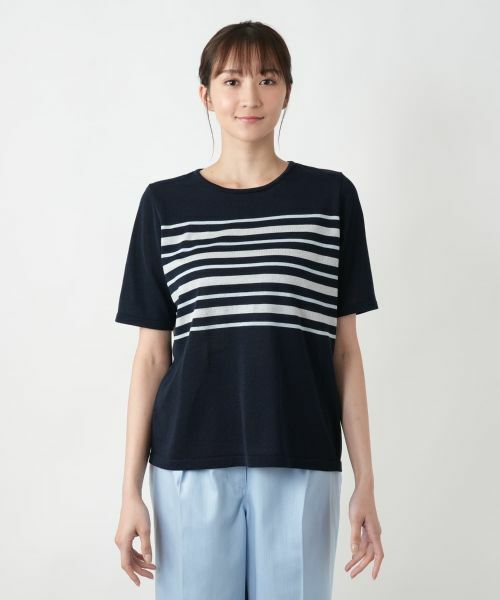 Leilian PLUS HOUSE / レリアンプラスハウス ニット・セーター | 【店舗人気】ラメボーダーニット【ROCHAS Premiere】 | 詳細7