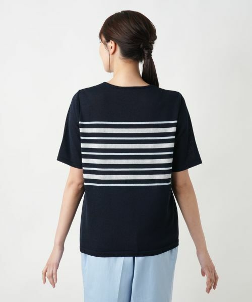 Leilian PLUS HOUSE / レリアンプラスハウス ニット・セーター | 【店舗人気】ラメボーダーニット【ROCHAS Premiere】 | 詳細9