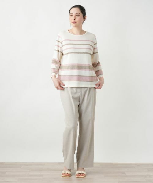 Leilian PLUS HOUSE / レリアンプラスハウス ニット・セーター | 【店舗人気】ラメマルチボーダーニット【ROCHAS Premiere】 | 詳細1