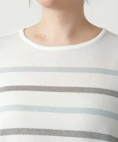 Leilian PLUS HOUSE / レリアンプラスハウス ニット・セーター | 【店舗人気】ラメマルチボーダーニット【ROCHAS Premiere】 | 詳細10