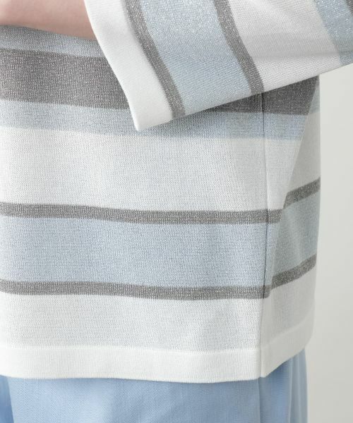 Leilian PLUS HOUSE / レリアンプラスハウス ニット・セーター | 【店舗人気】ラメマルチボーダーニット【ROCHAS Premiere】 | 詳細13