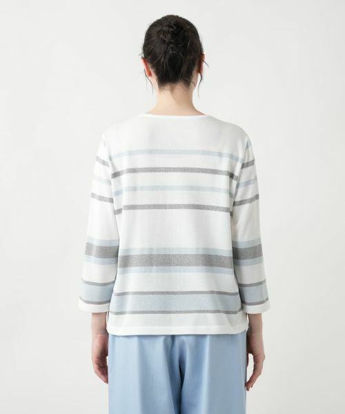 Leilian PLUS HOUSE / レリアンプラスハウス ニット・セーター | 【店舗人気】ラメマルチボーダーニット【ROCHAS Premiere】 | 詳細9