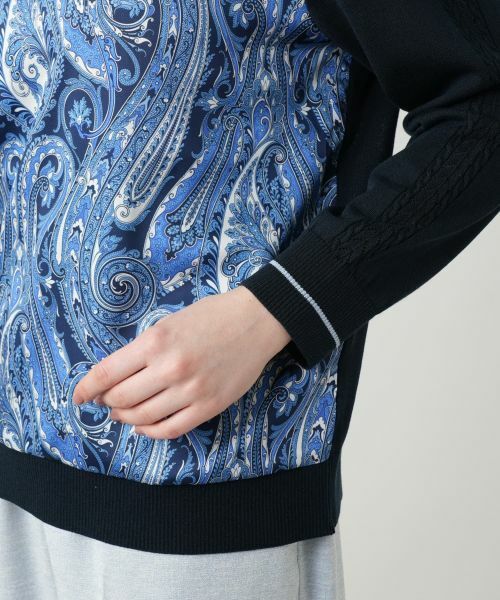 Leilian PLUS HOUSE / レリアンプラスハウス ニット・セーター | 【店舗人気】ペイズリー切替クルーネックニット【ROCHAS Premiere】【RATTI】 | 詳細10